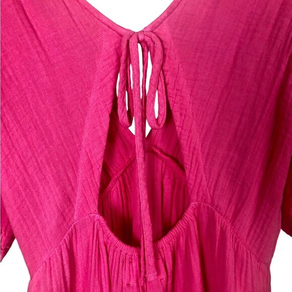 Xirena Nissa Open Back Tiered Puff Sleeve Mini Trapeze Dress Size Medium - Picture 6 of 10